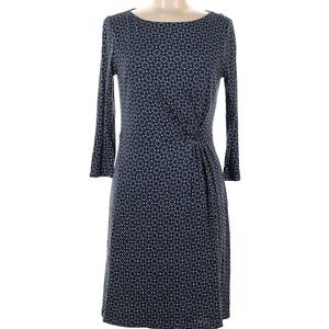 Loft Ann Taylor Blue and White 3/4 sleeve dress size M